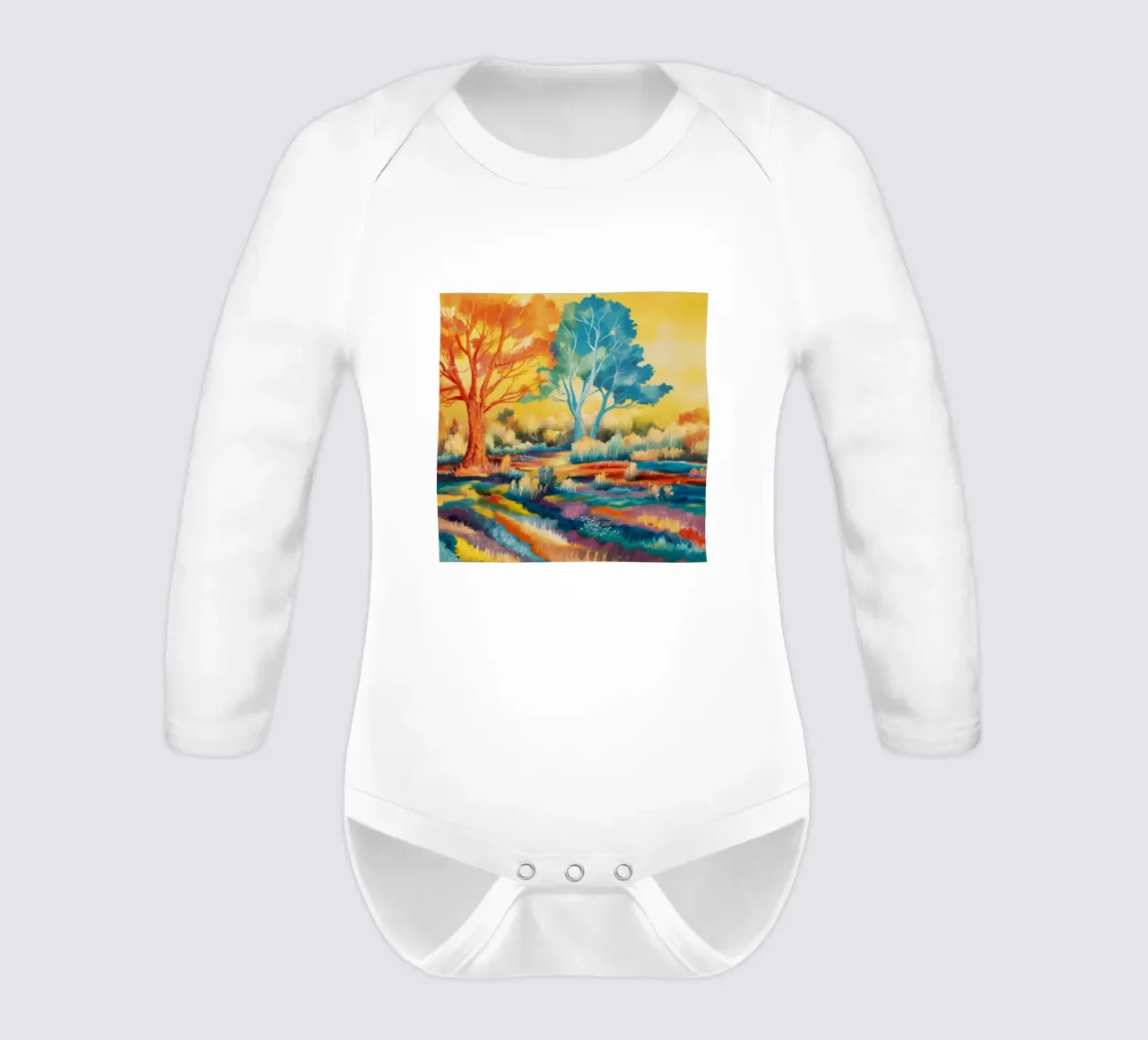Felder der Farbsymphonie Langarm Babybody von Solestice Strokes