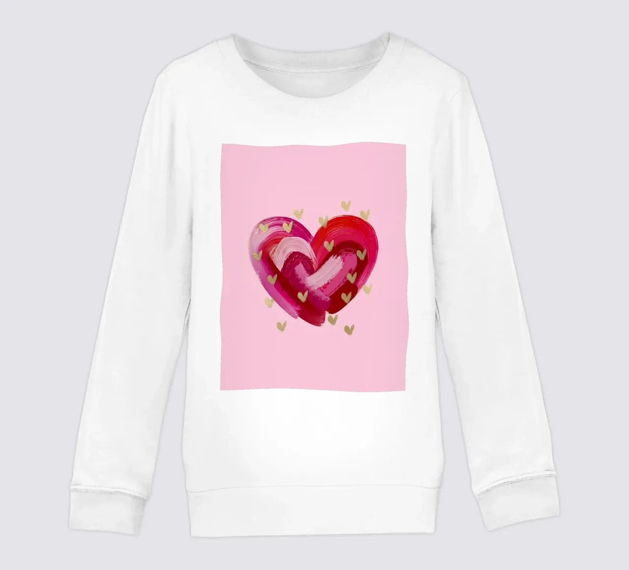 Abstrakte Herz-Kunst auf Rosa Kinder Sweatshirt von cafelab