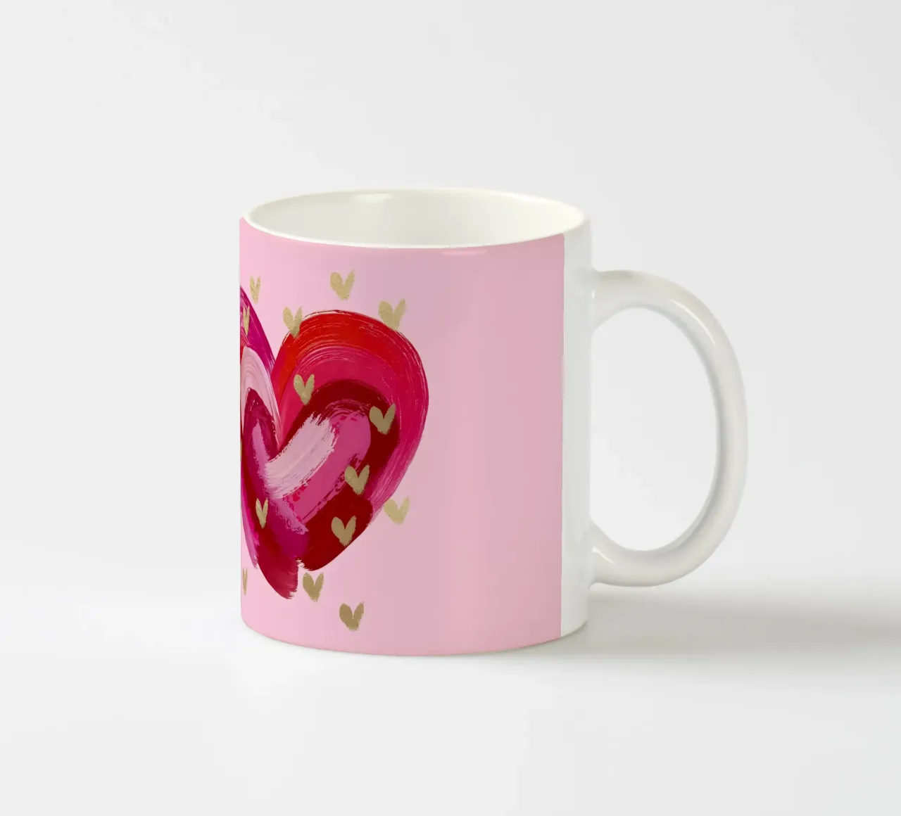 Cuore astratto su rosa tazza in ceramica da cafelab