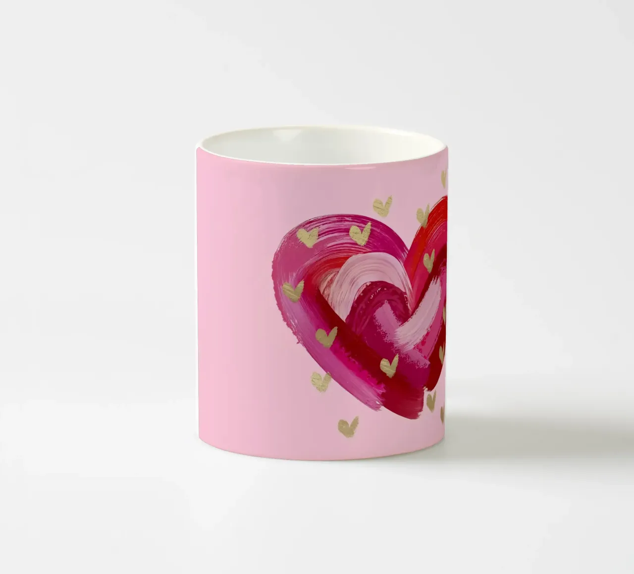 Cuore astratto su rosa tazza in ceramica da cafelab
