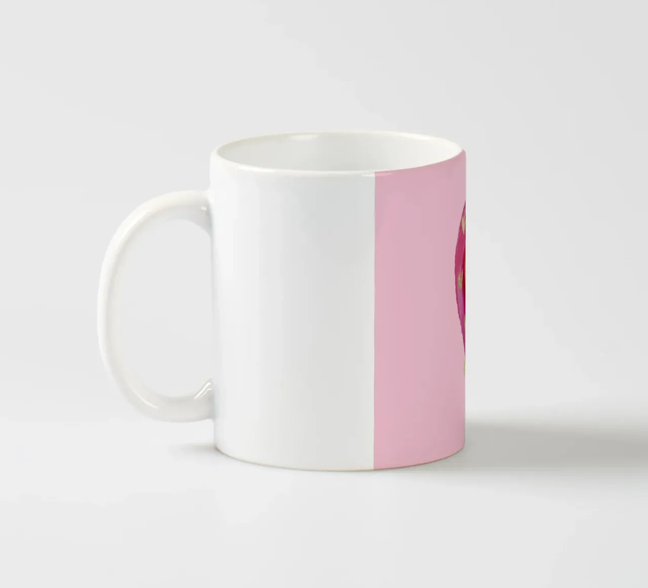 Cuore astratto su rosa tazza in ceramica da cafelab