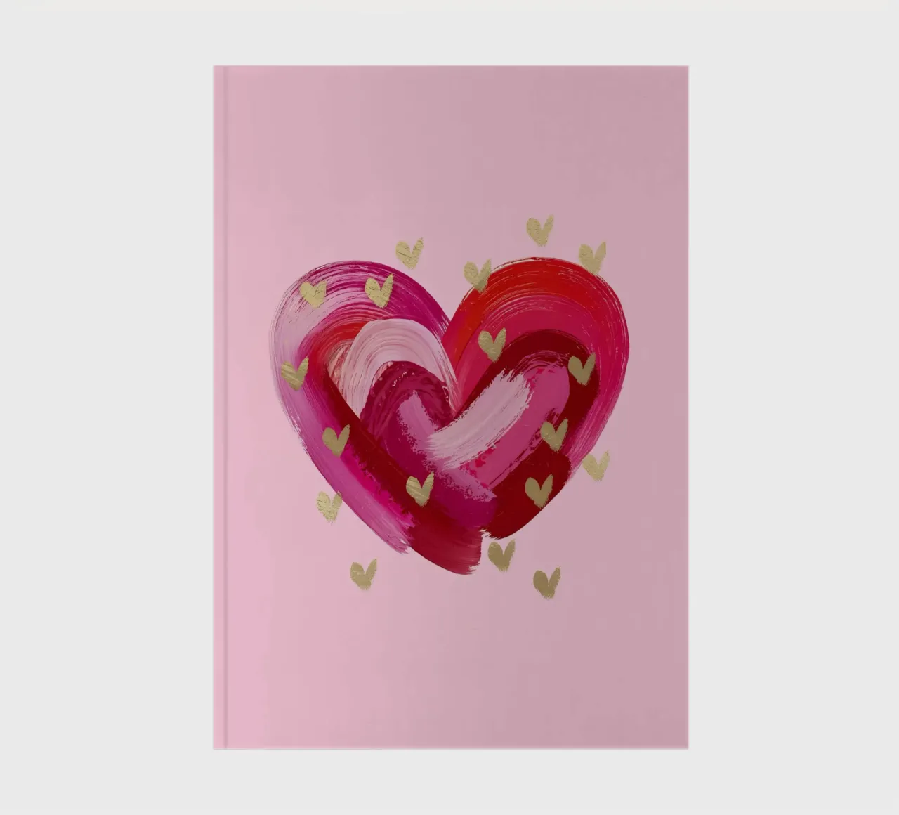 Abstract Heart Art on Pink notebook by cafelab