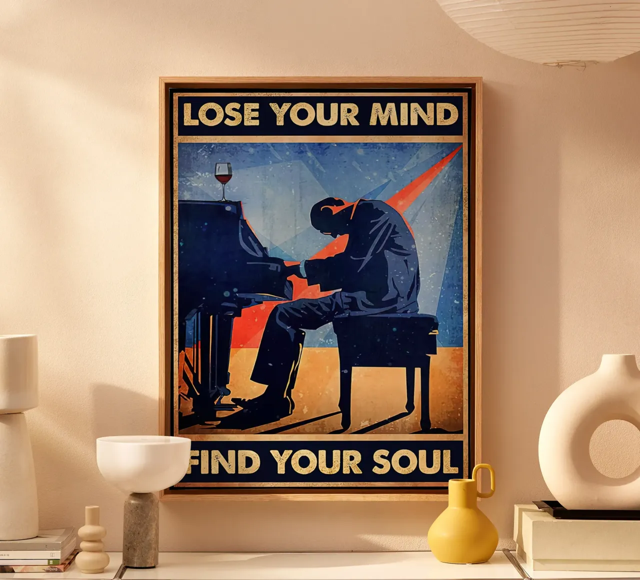 Piano Man, Perdi la tua mente trova la tua anima tela con Cornice a cassetta da Aaronshop