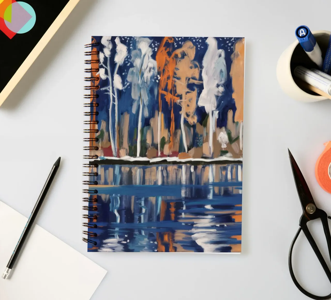 Reflections In Birch spiral notebook by Solestice Strokes
