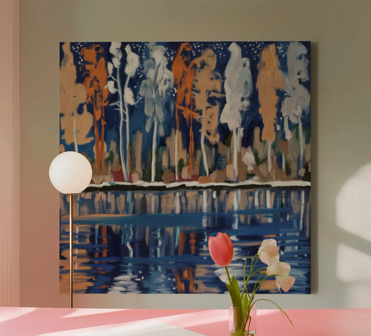 Reflections In Birch canvas by Solestice Strokes