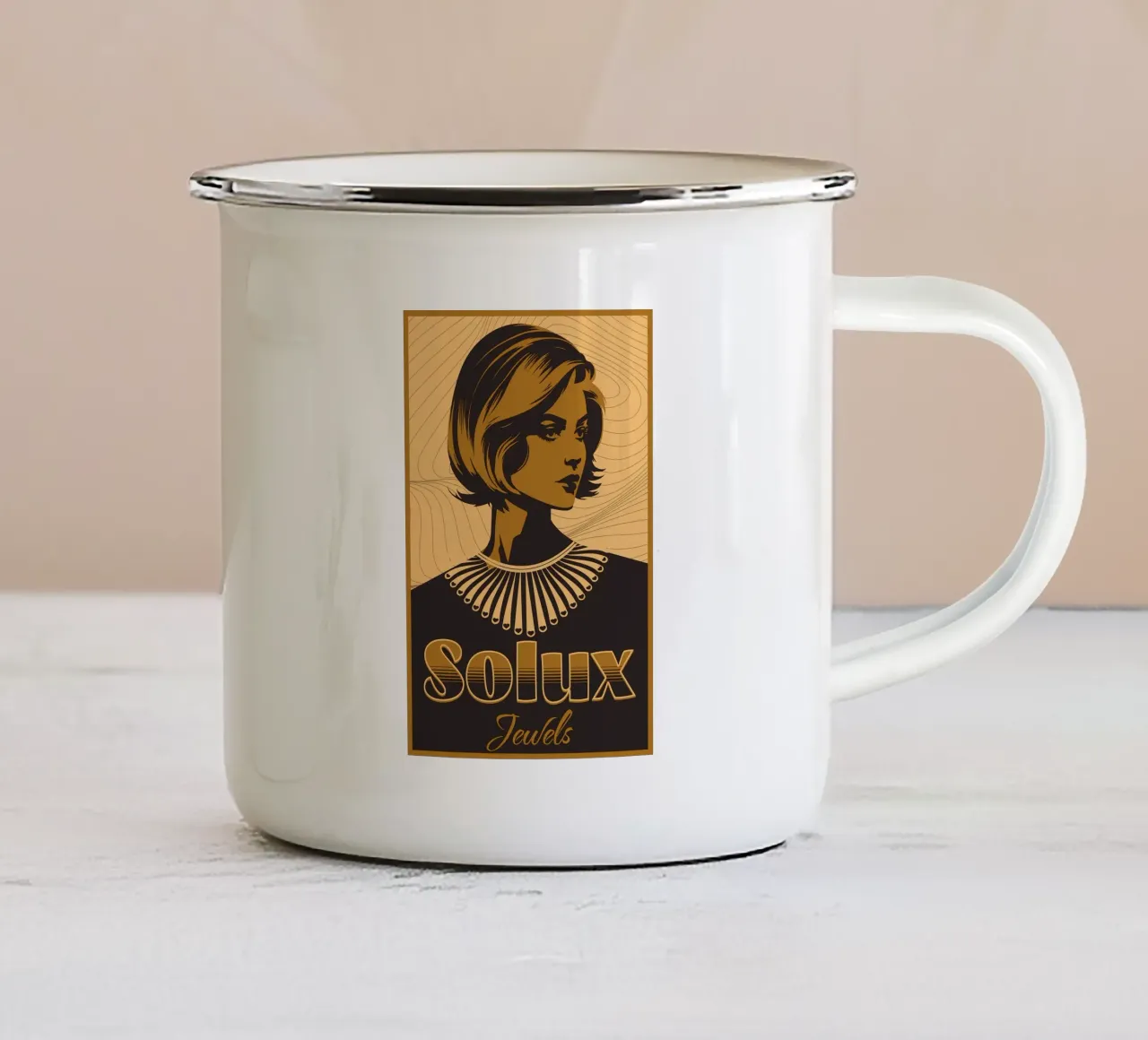 Poster d'epoca Solux Jewels - Design retrò Art Deco tazza in smalto da Une Affaire de Filles