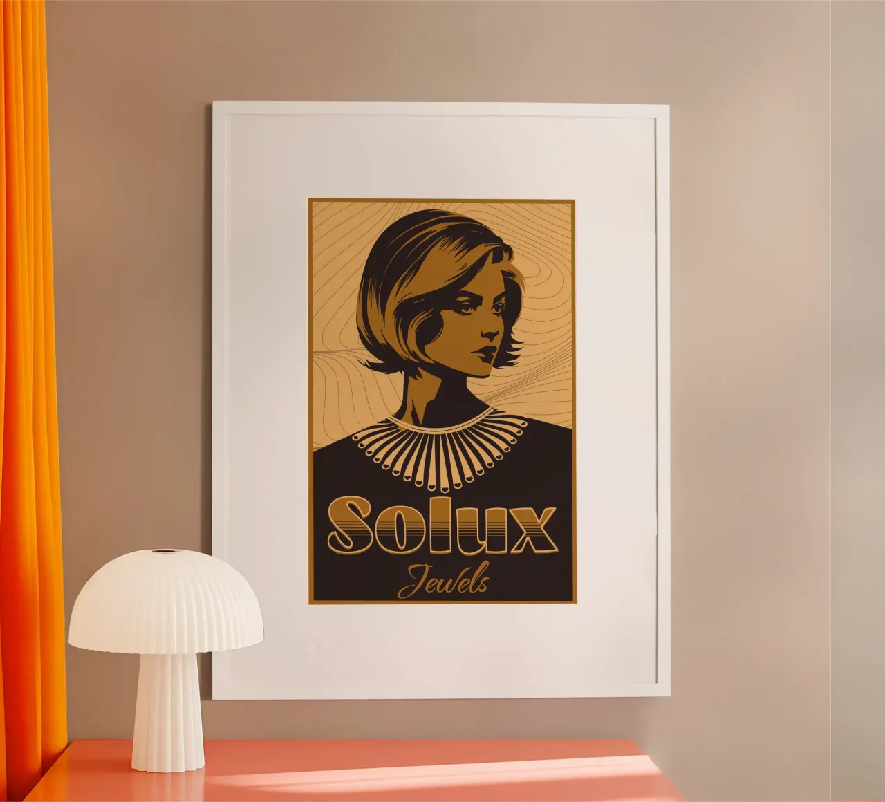 Vintage Solux Jewels Poster | Retro Art Deco Design poster con telaio in alluminio da Une Affaire de Filles