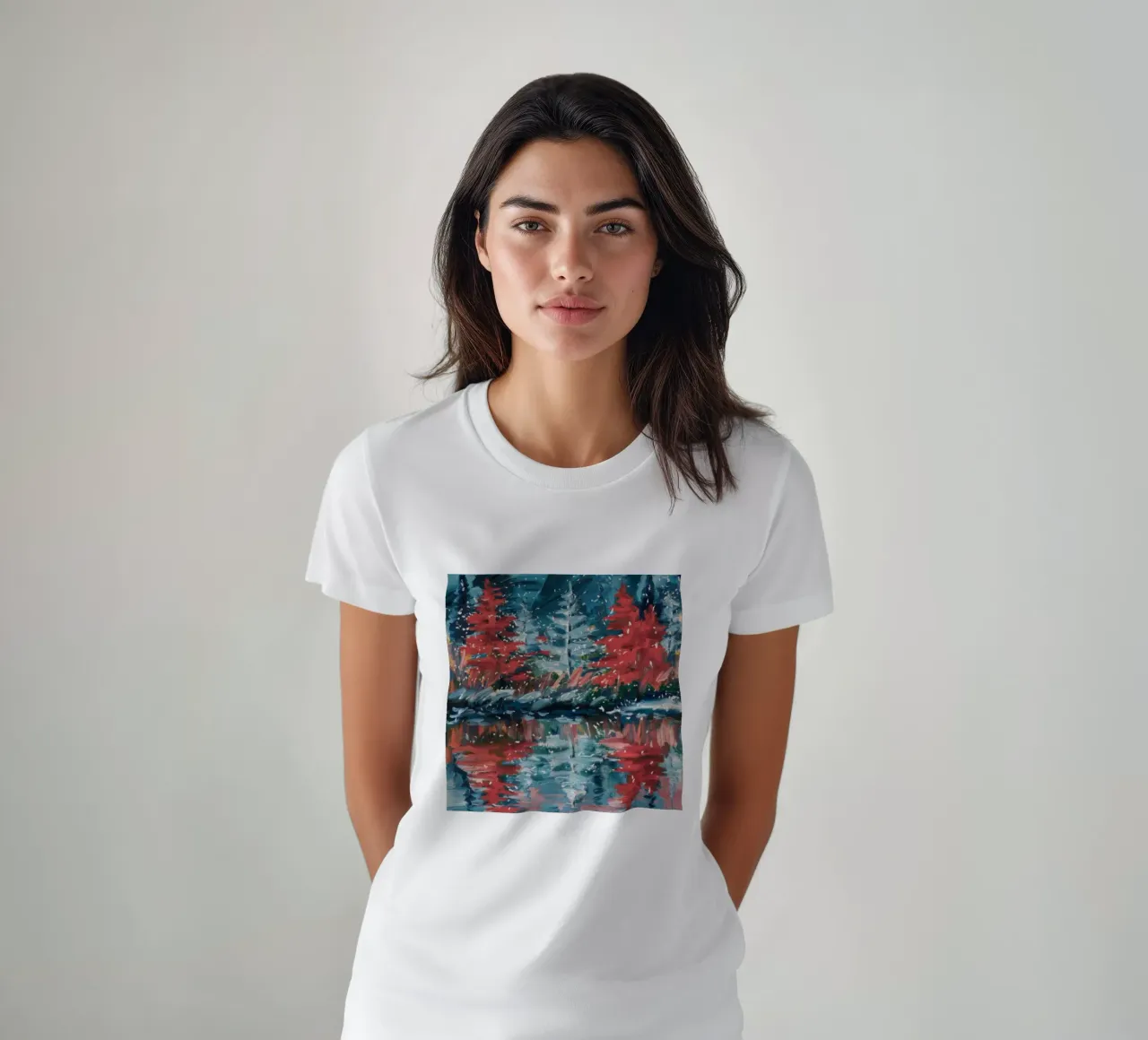 Specchio della foresta per le vacanze t-shirt da Solestice Strokes