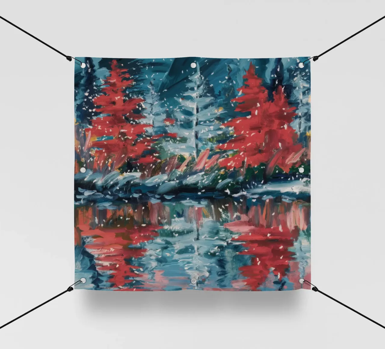 Specchio della foresta per le vacanze telo in pvc da Solestice Strokes