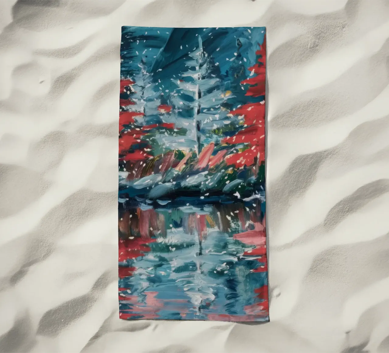 Specchio della foresta per le vacanze telo mare da Solestice Strokes