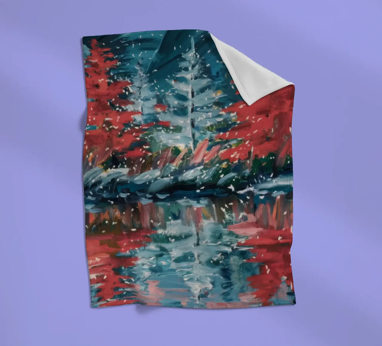 Specchio della foresta per le vacanze coperta in pile da Solestice Strokes