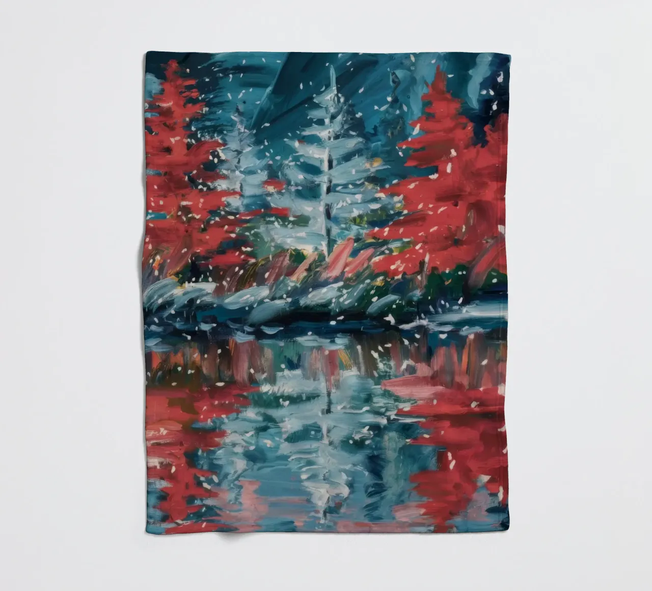 Specchio della foresta per le vacanze coperta in pile da Solestice Strokes