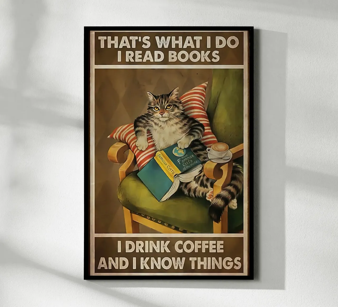 Cat Thats What I Do Leer Libros poster con marco de aluminio de Aaronshop