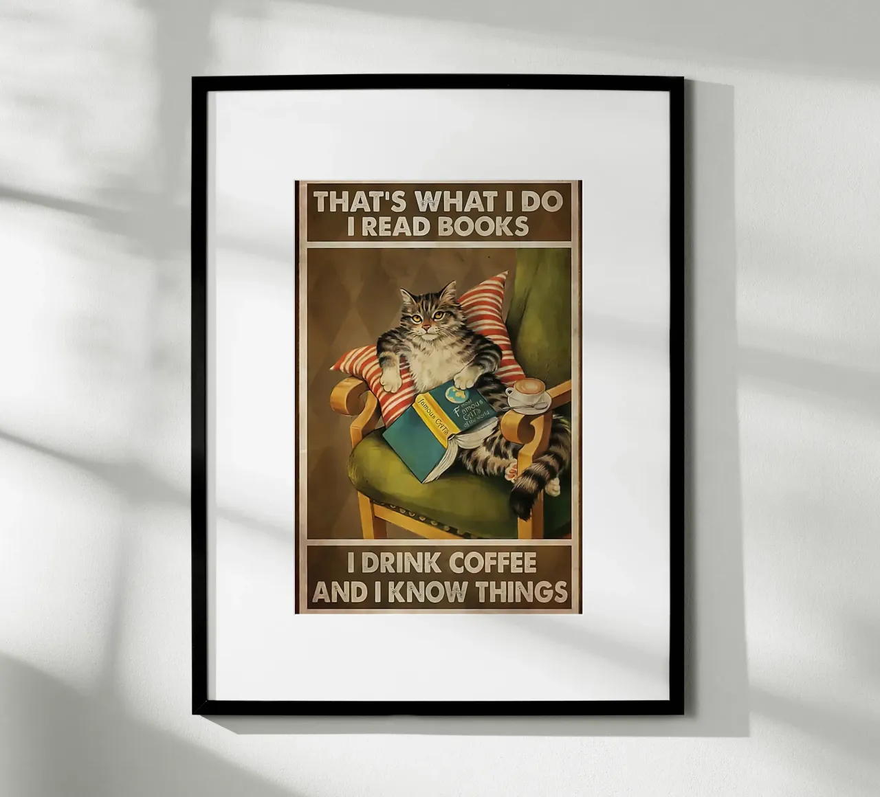 Cat Thats What I Do Leer Libros poster con marco de aluminio de Aaronshop