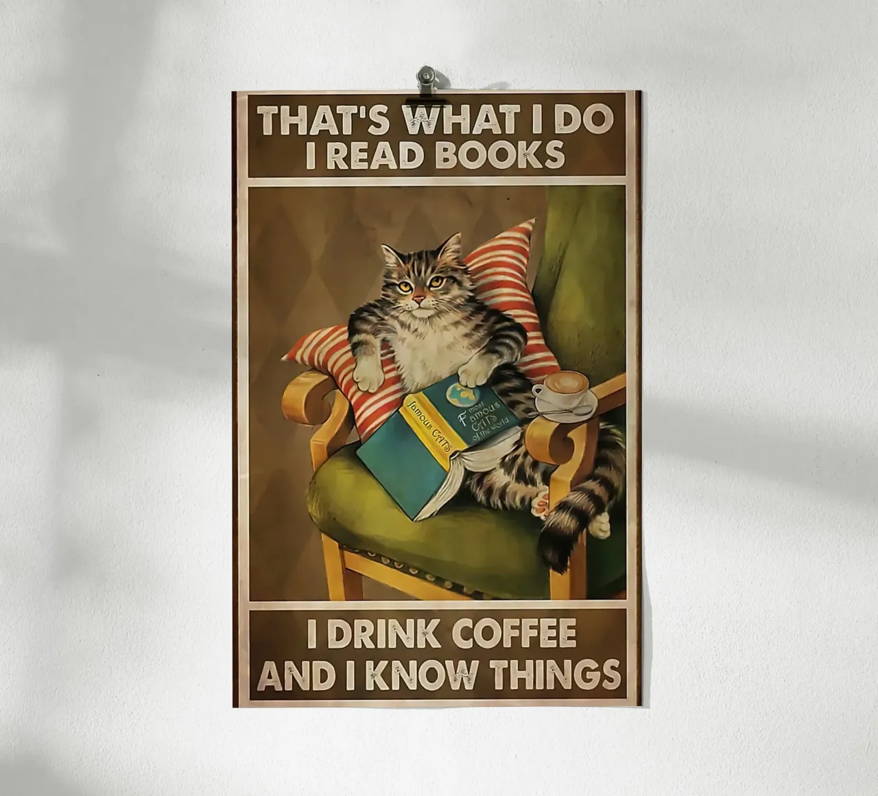 Cat Thats What I Do Leer Libros poster con marco de aluminio de Aaronshop