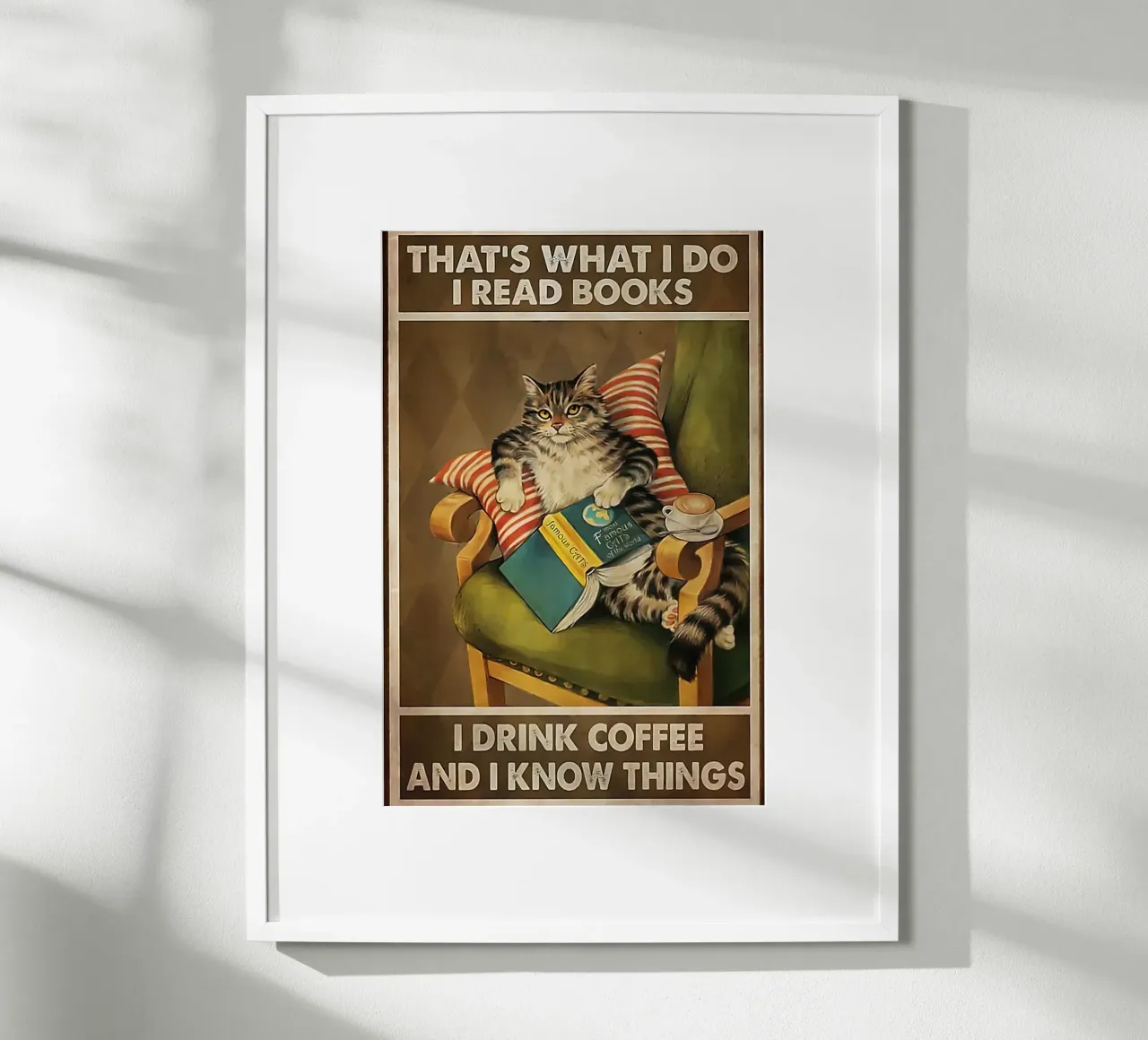 Cat Thats What I Do Leer Libros poster con marco de aluminio de Aaronshop