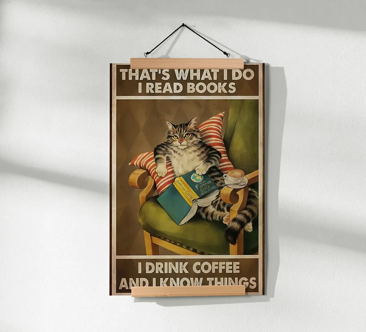Cat Thats What I Do Leer Libros poster con marco de aluminio de Aaronshop
