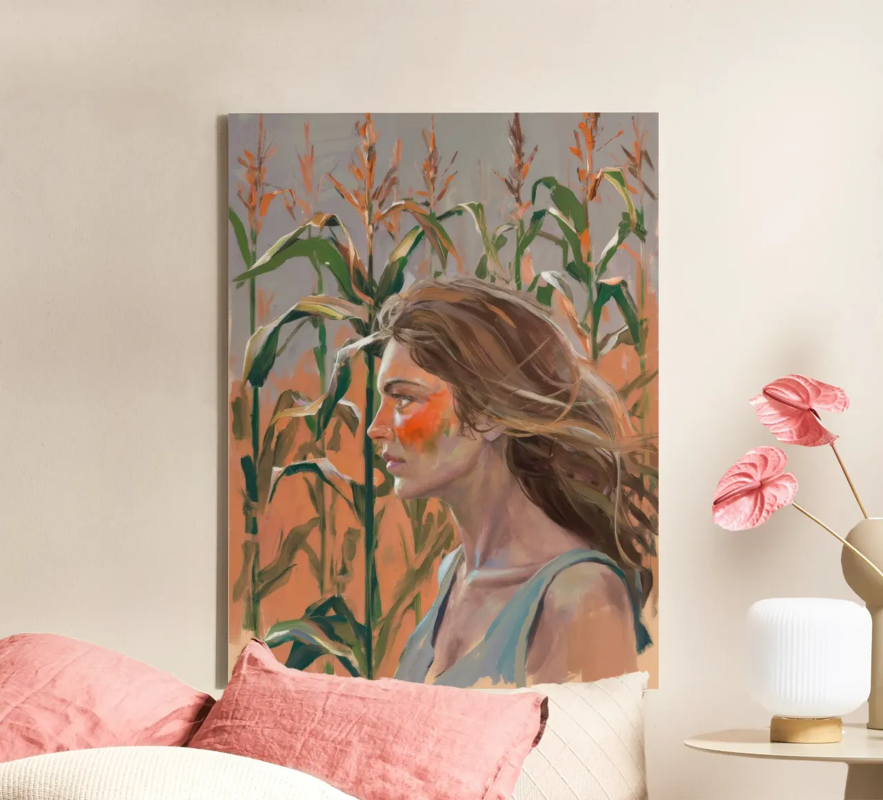 Campo di grano sguardo d'autunno tela con Cornice a cassetta da Solestice Strokes