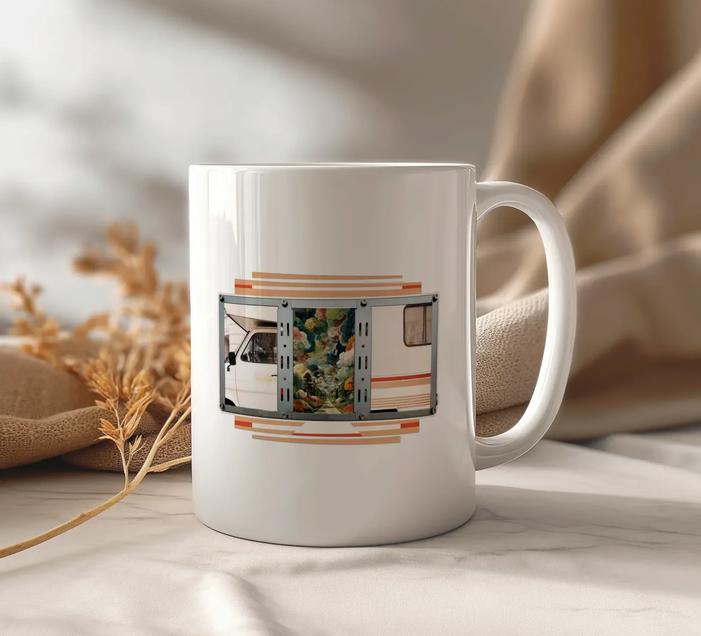 Campervan ceramic mug by fortrart