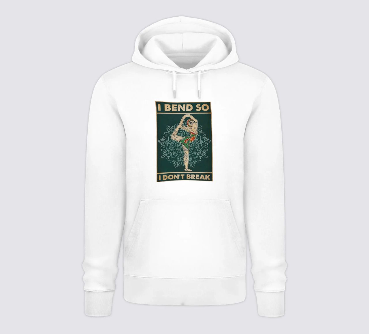 Retro Teal I Bend So I Don T Break Yoga Verticale felpa con cappuccio da Aaronshop