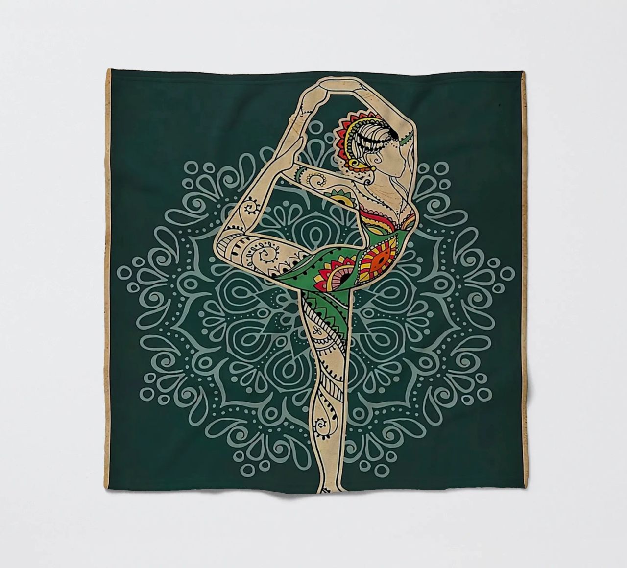 Retro Teal I Bend So I Don T Break Yoga Vertical fleece blanket by Aaronshop