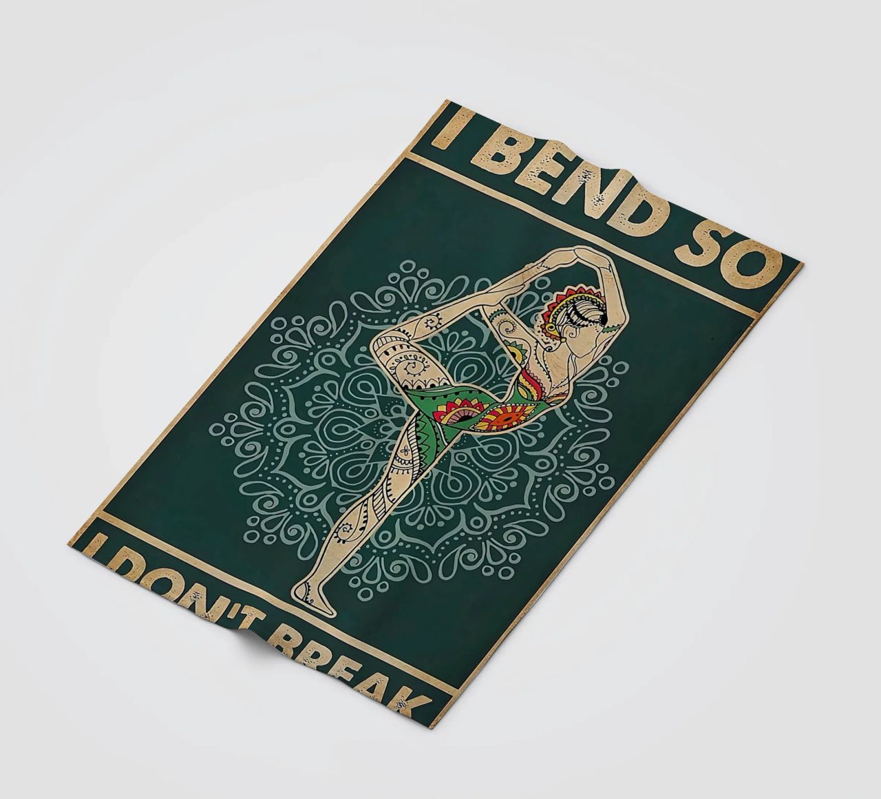 Retro Teal I Bend So I Don T Break Yoga Vertical fleece blanket by Aaronshop