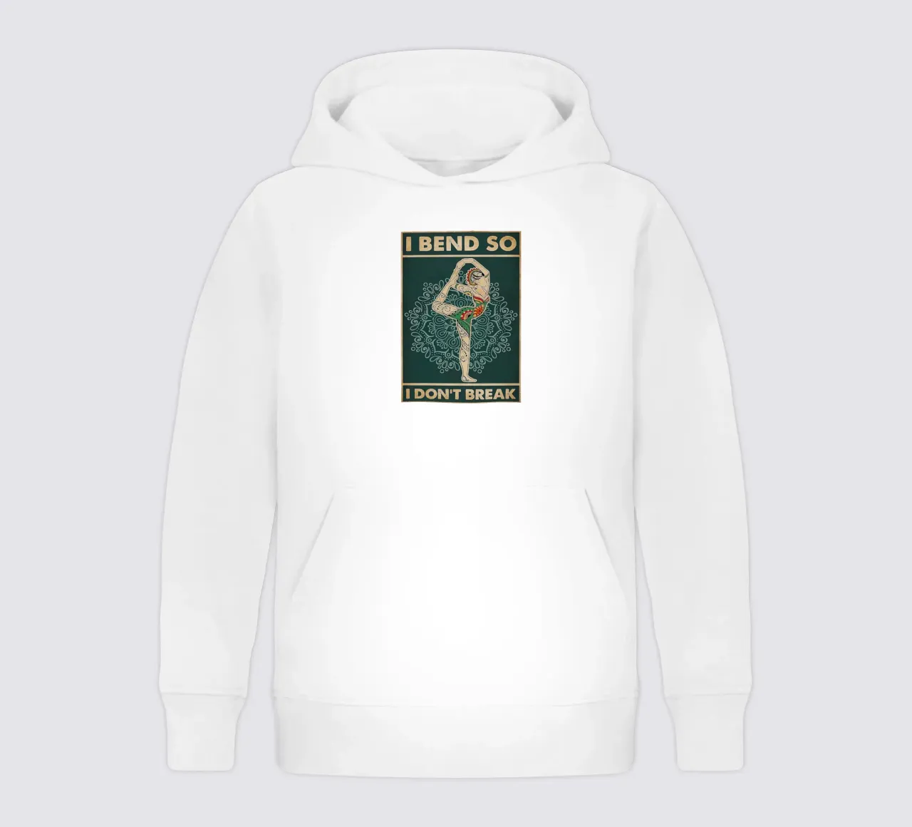 Retro Teal I Bend So I Don T Break Yoga Verticale felpa bambino con cappuccio da Aaronshop