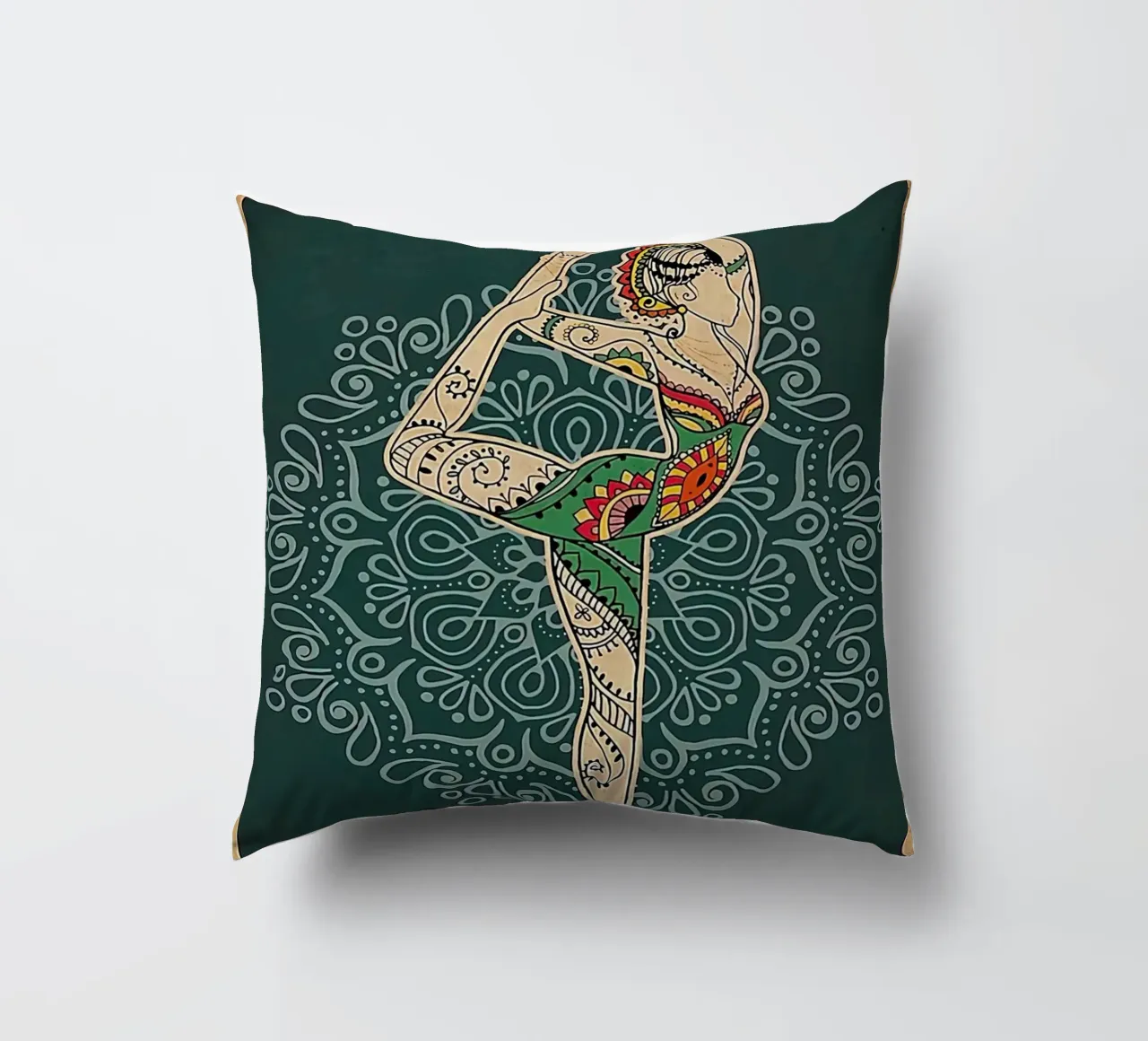 Retro Teal I Bend So I Don T Break Yoga Verticale cuscino da Aaronshop