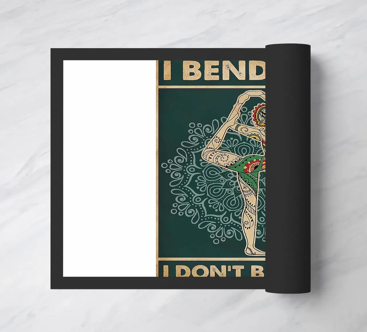 Retro Teal I Bend So I Don T Break Yoga Verticale zerbino da Aaronshop