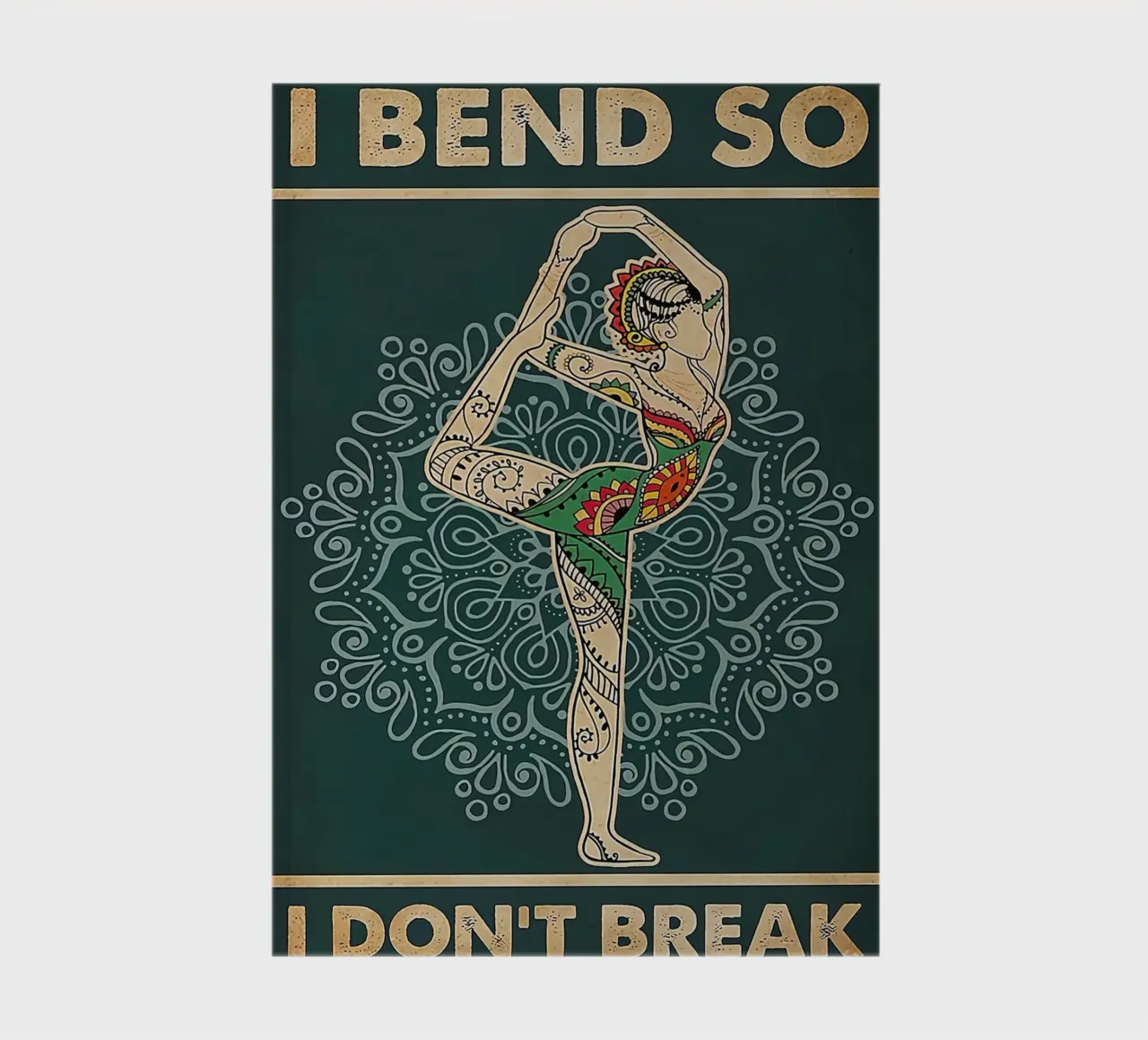 Retro Teal I Bend So I Don T Break Yoga Vertical cuaderno de Aaronshop