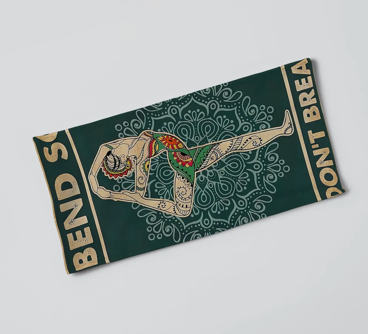 Retro Teal I Bend So I Don T Break Yoga Verticale asciugamano da bagno da Aaronshop
