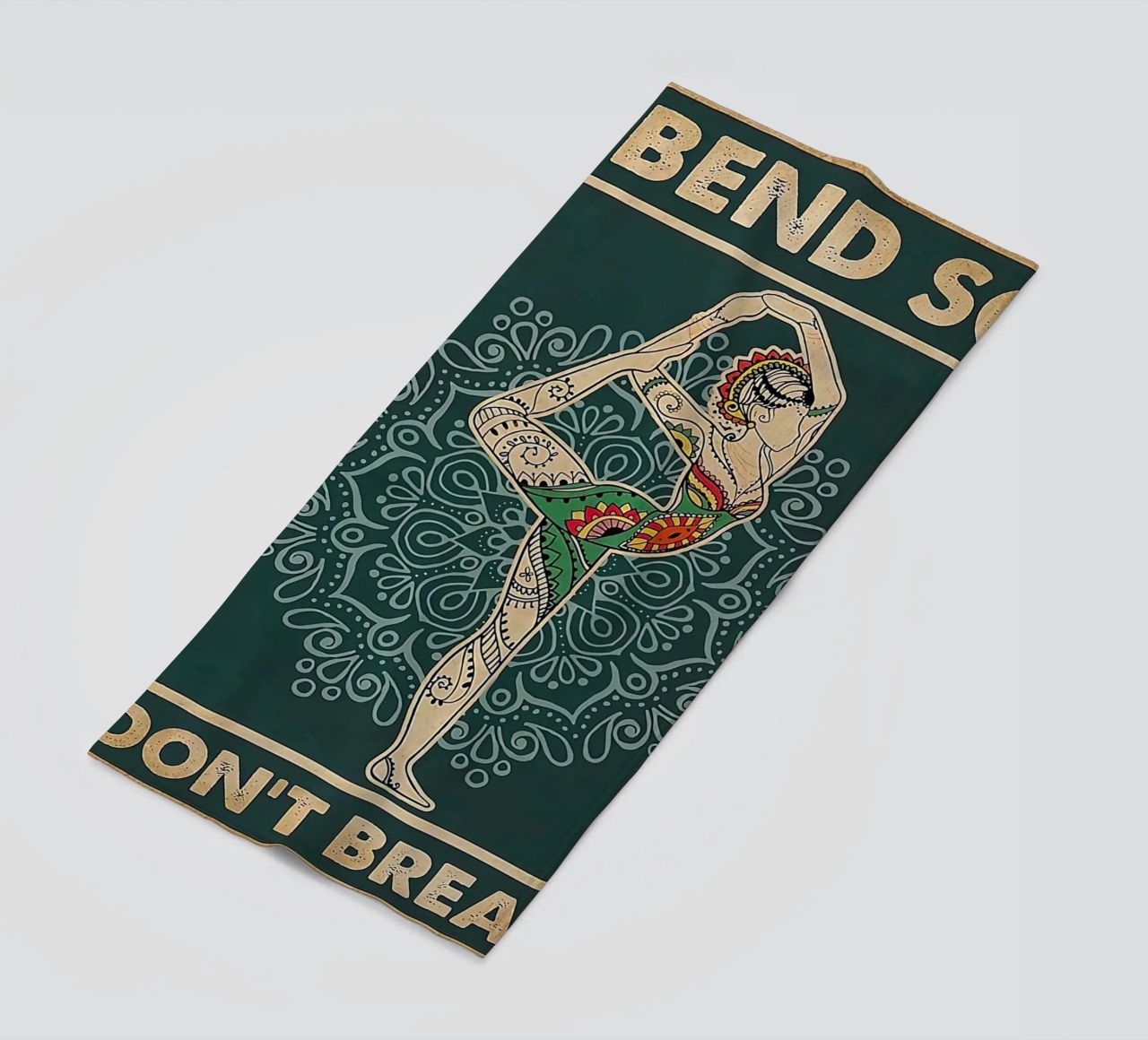 Retro Teal I Bend So I Don T Break Yoga Vertical beach towel by Aaronshop