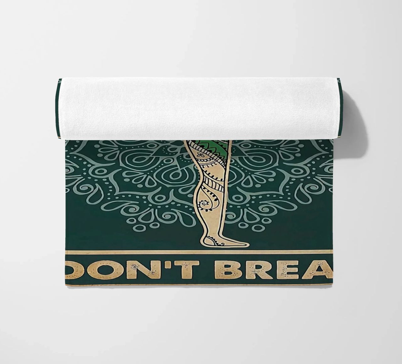 Retro Teal I Bend So I Don T Break Yoga Vertical beach towel by Aaronshop