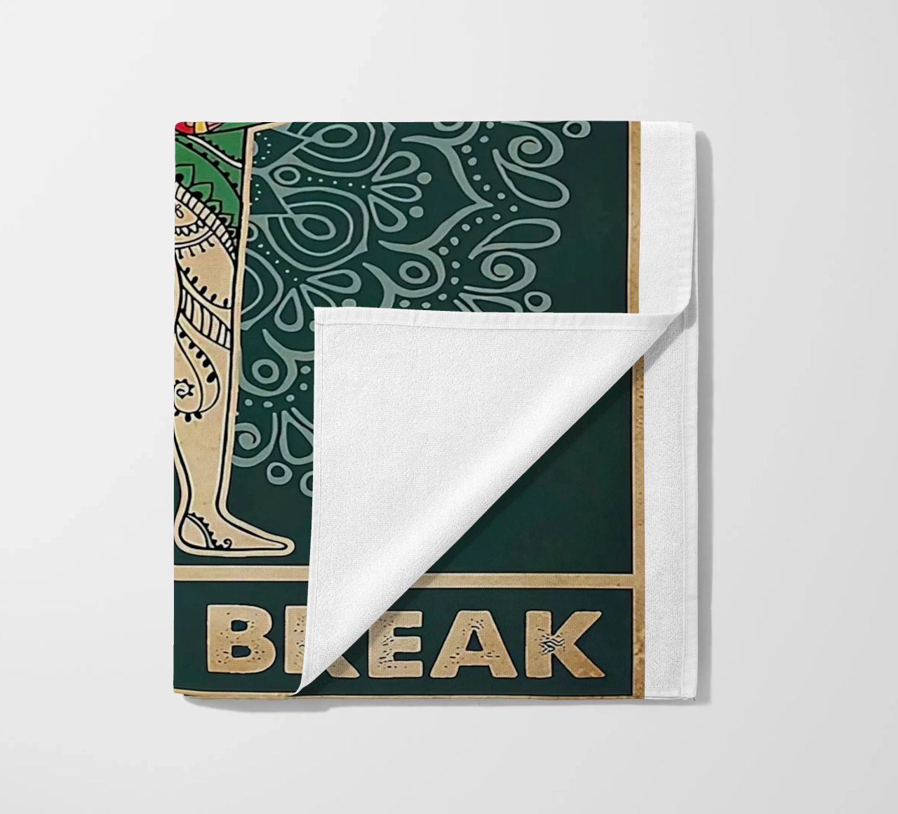 Retro Teal I Bend So I Don T Break Yoga Vertical beach towel by Aaronshop