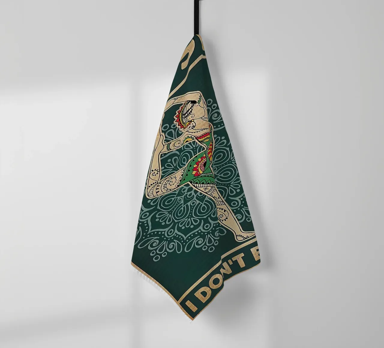 Retro Teal I Bend So I Don T Break Yoga Verticale canovaccio da cucina da Aaronshop