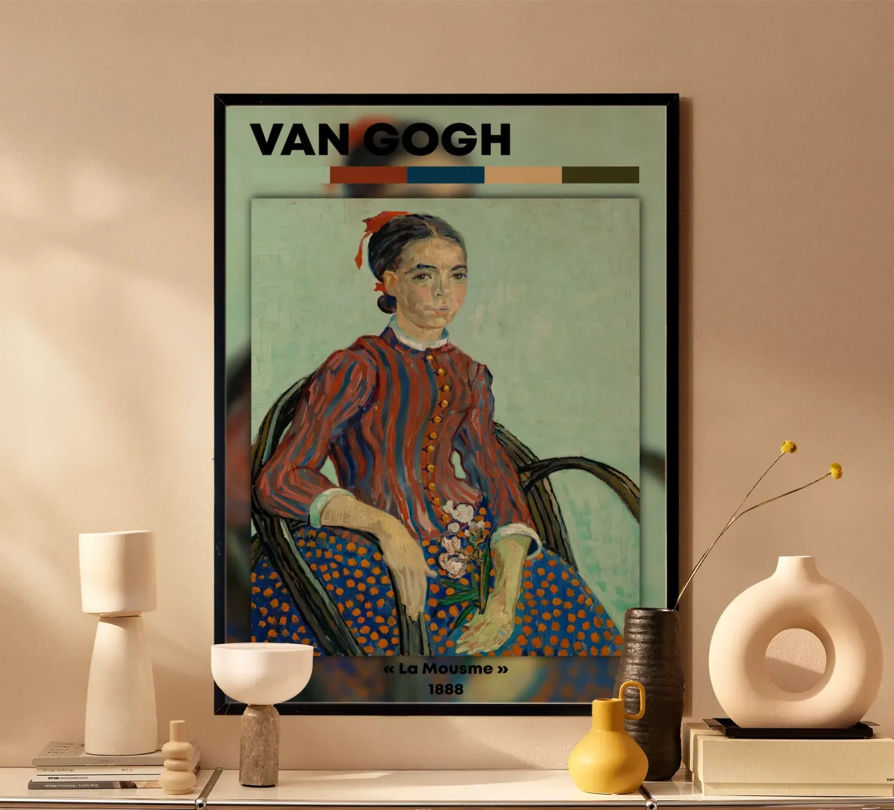 La Mousmé di Van Gogh - Ritratto giapponese post-impressionista poster con telaio in plastica da NorwesClub