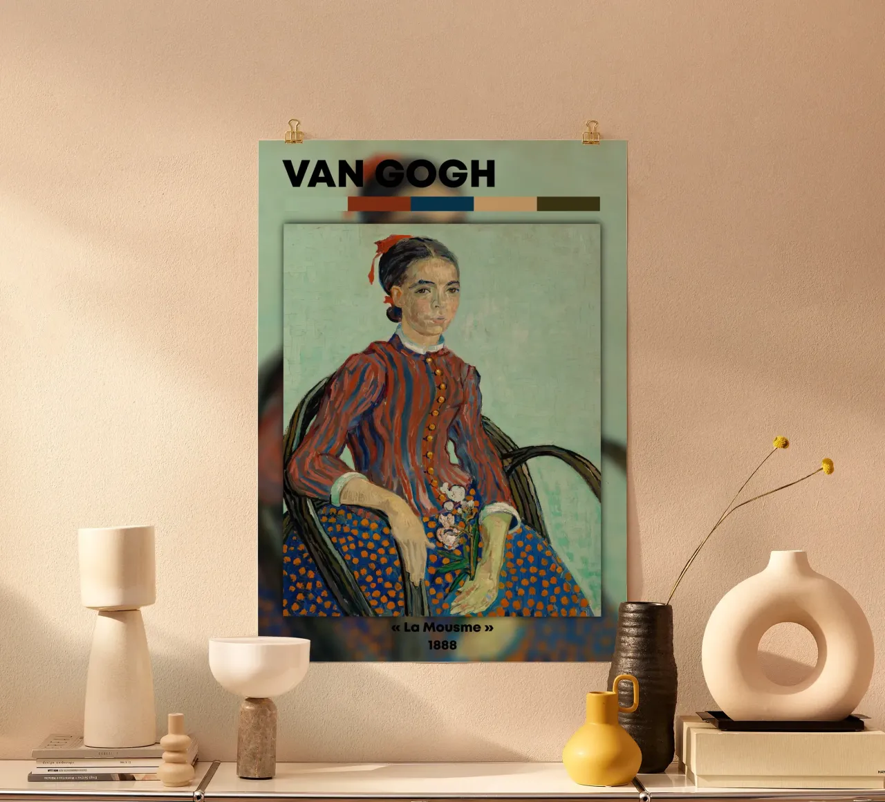 La Mousmé di Van Gogh - Ritratto giapponese post-impressionista poster con telaio in plastica da NorwesClub