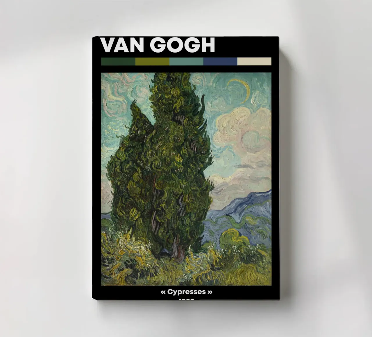Van Gogh's Cypresses - Post-Impressionist Nature Art Print notebook by NorwesClub