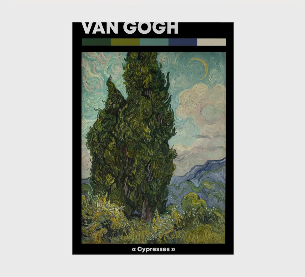 Van Gogh's Cypresses - Post-Impressionist Nature Art Print notebook by NorwesClub