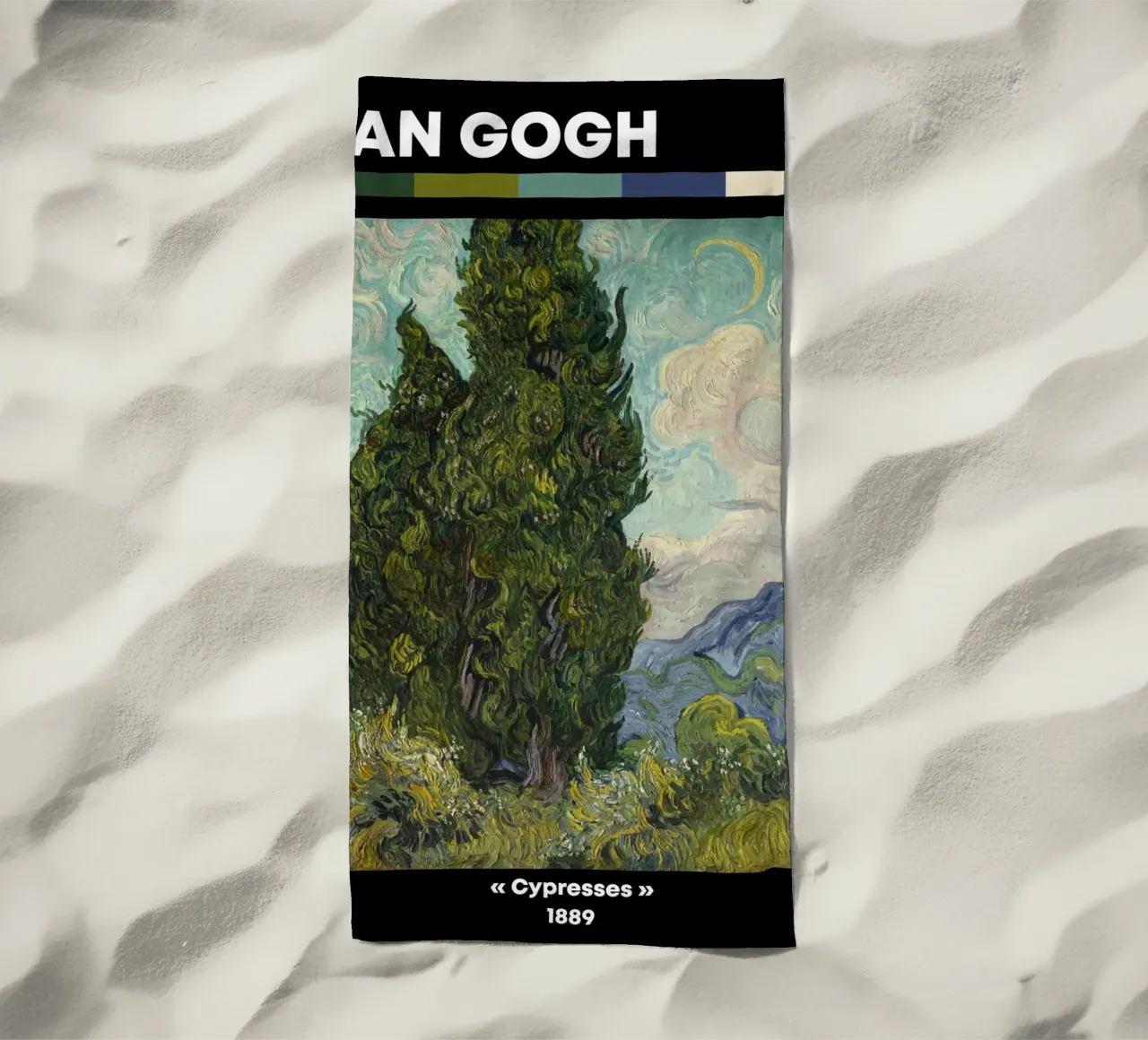 I cipressi di Van Gogh - Stampa d'arte naturalistica post-impressionista telo mare da NorwesClub