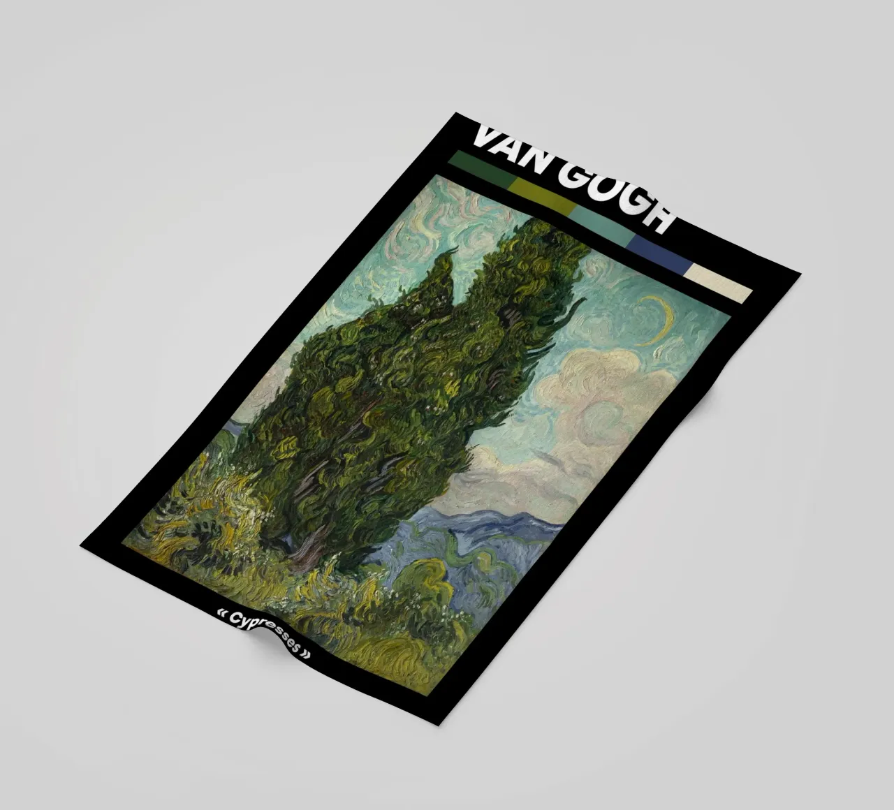 I cipressi di Van Gogh - Stampa d'arte naturalistica post-impressionista telo mare da NorwesClub