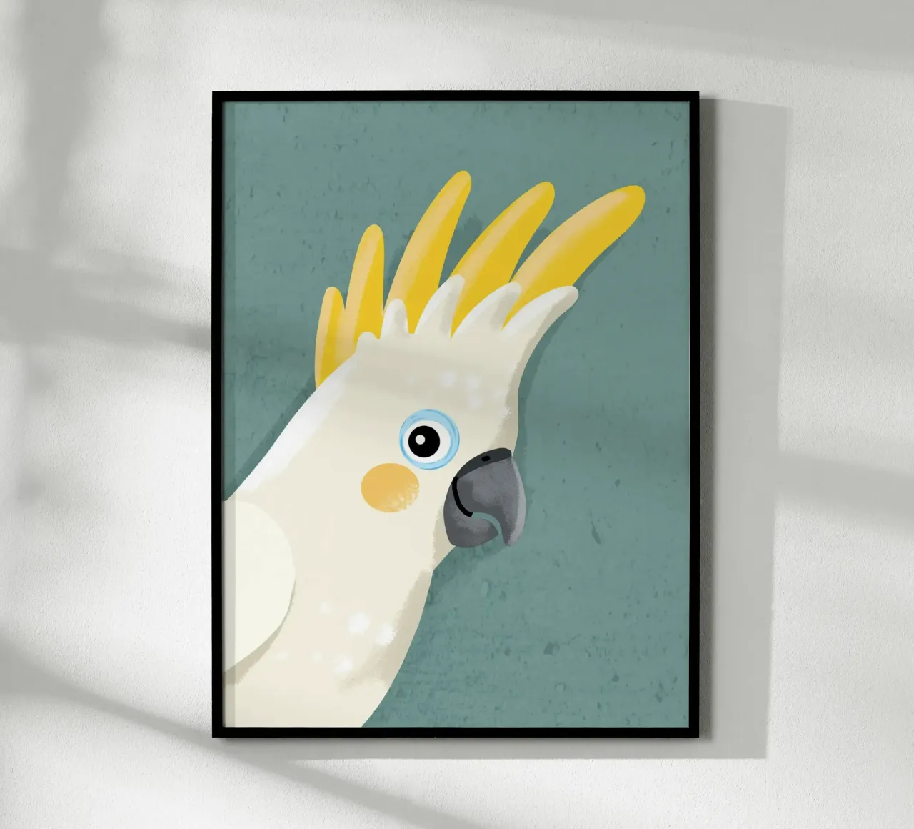 Sii te stesso, cacatua 1 poster con telaio in legno da Julia Reyelt