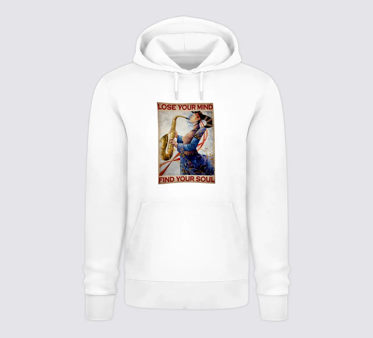 Saxofono Donna Perdi la testa, trova l'anima felpa con cappuccio da Aaronshop