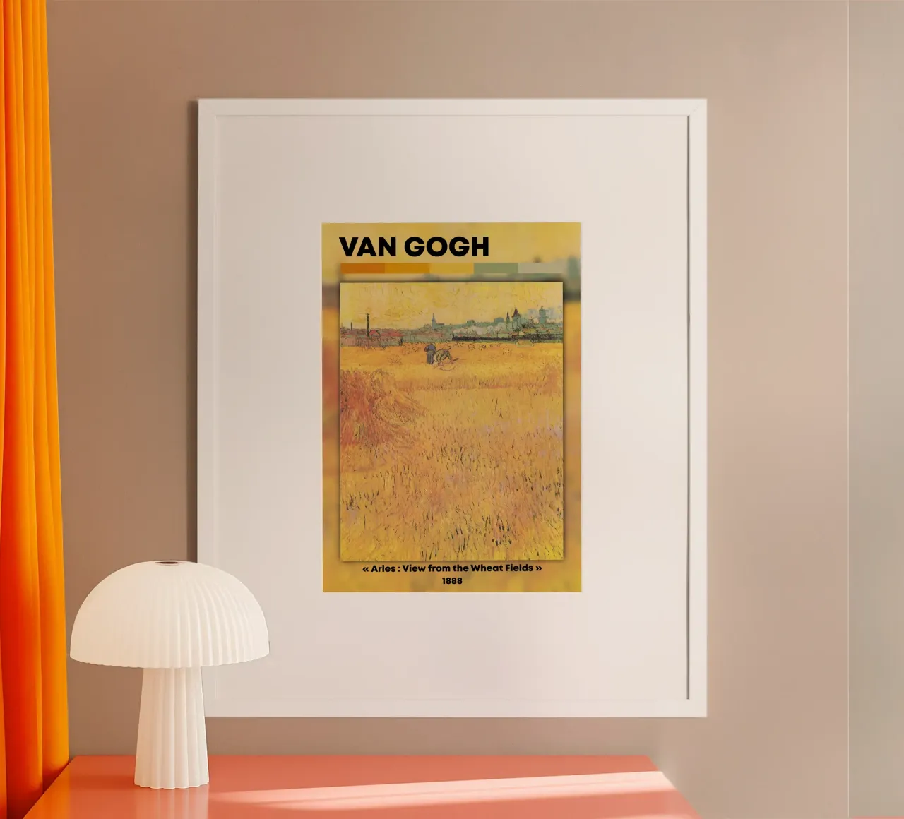 I campi di grano di Van Gogh - Paesaggio post-impressionista di Arles poster con telaio in alluminio da NorwesClub