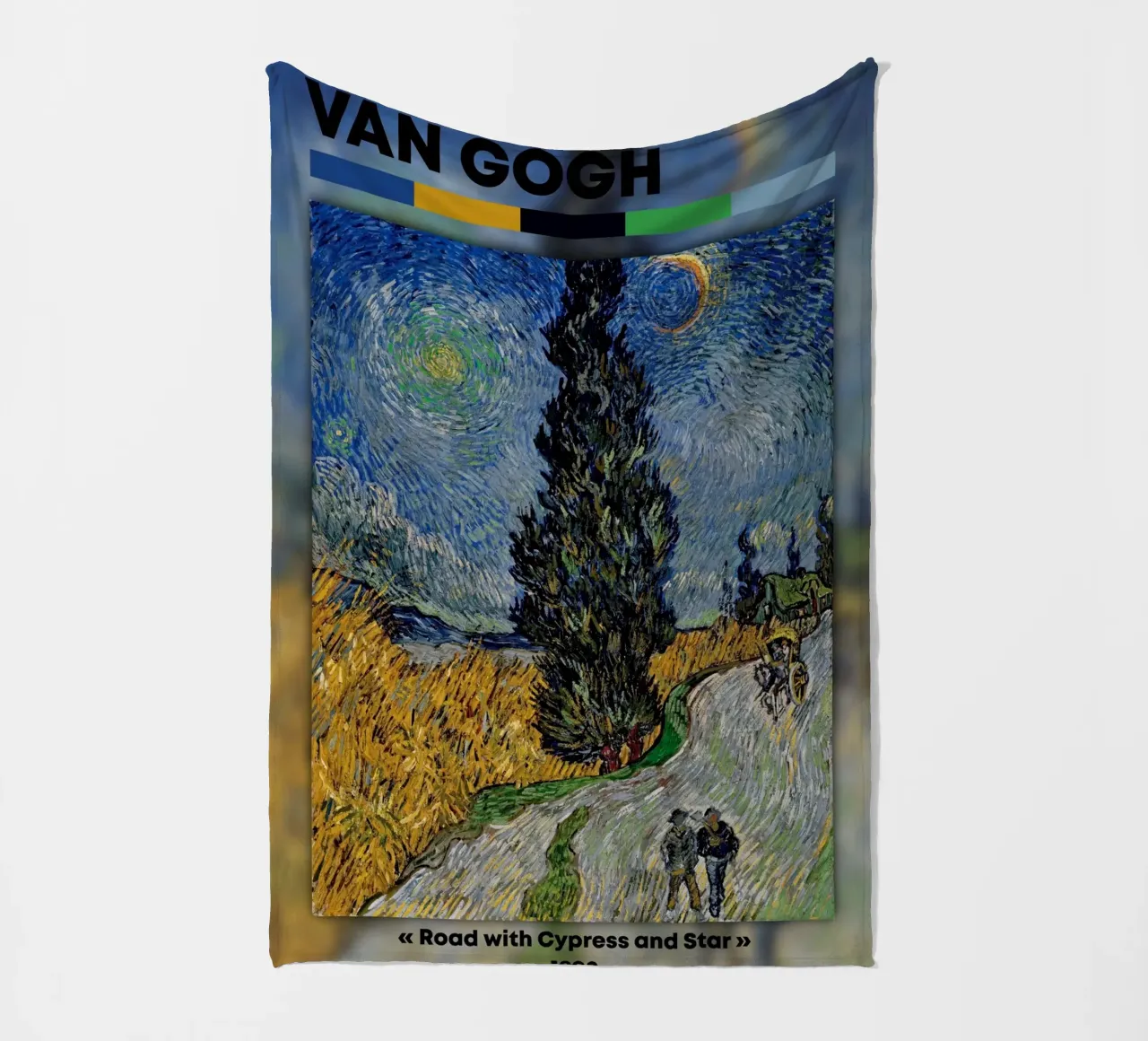 Van Gogh: Strada con cipresso e stella - Post-Impressionismo Ni coperta in pile da NorwesClub
