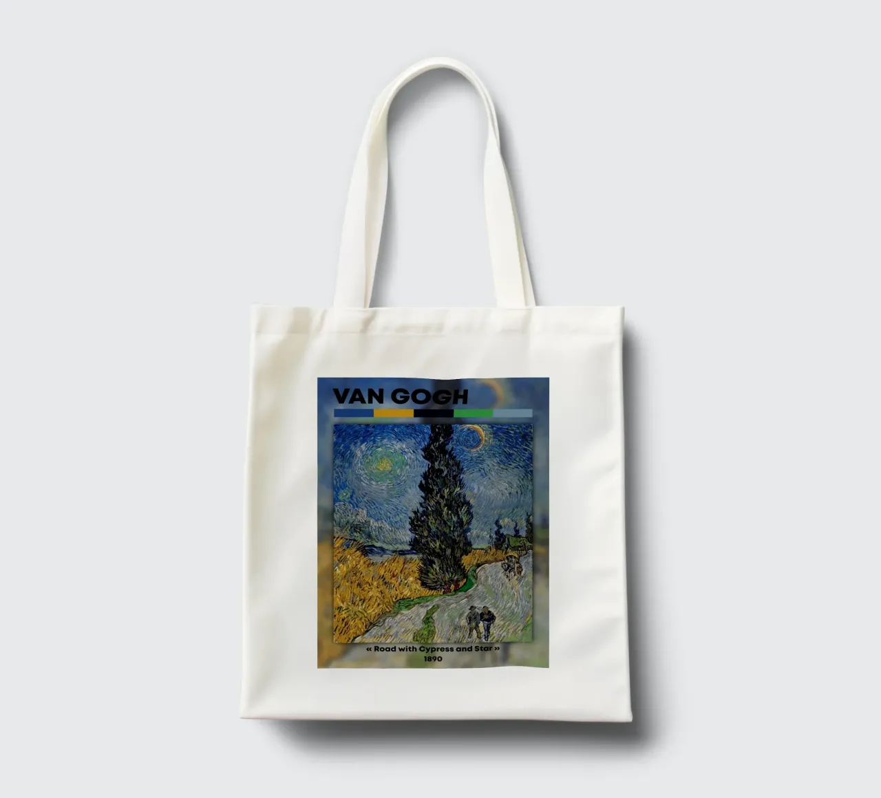 Van Gogh: Strada con cipresso e stella - Post-Impressionismo Ni borsa in juta da NorwesClub