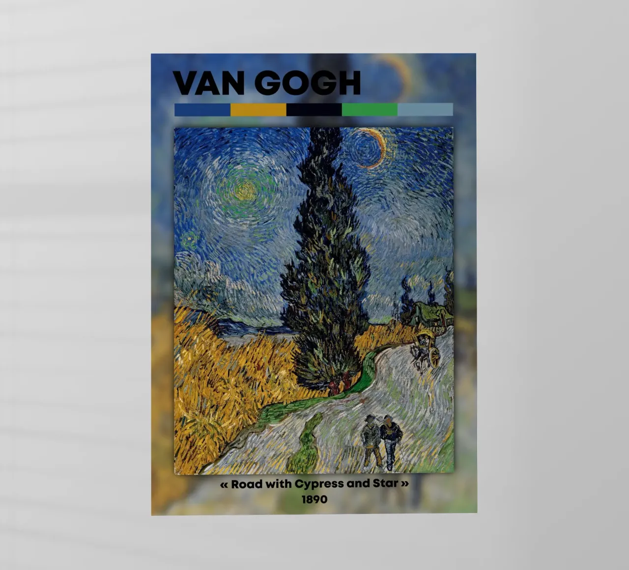 Van Gogh: Strada con cipresso e stella - Post-Impressionismo Ni pellicola backlit da NorwesClub