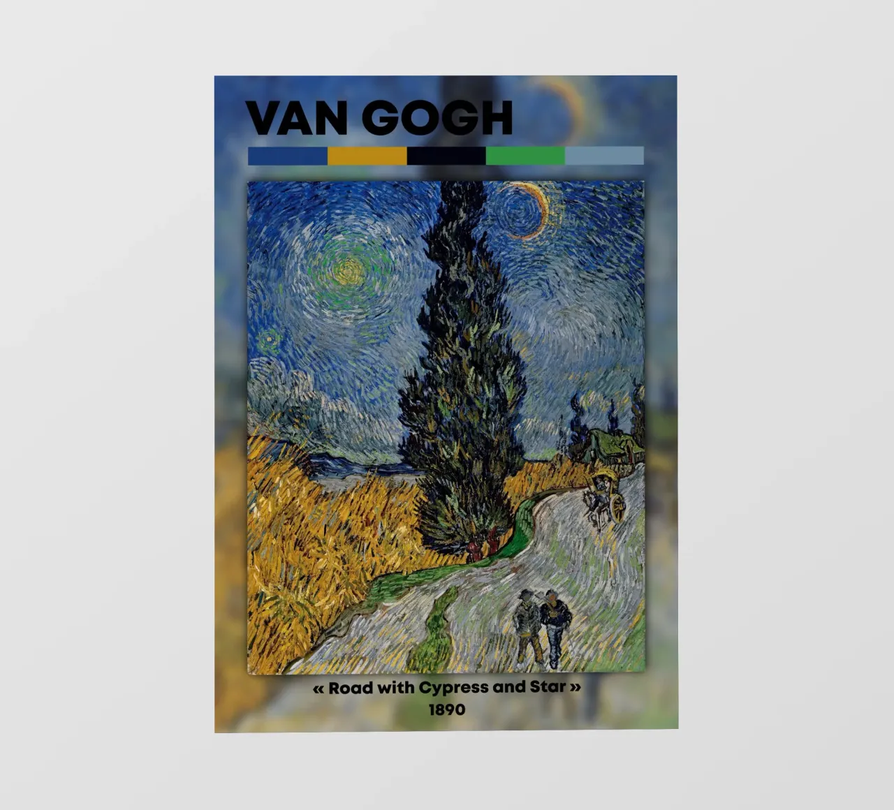 Van Gogh: Strada con cipresso e stella - Post-Impressionismo Ni telo in pvc da NorwesClub