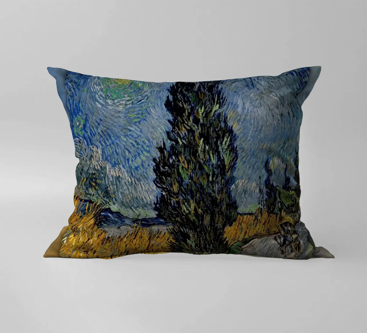Van Gogh: Strada con cipresso e stella - Post-Impressionismo Ni cuscino da NorwesClub