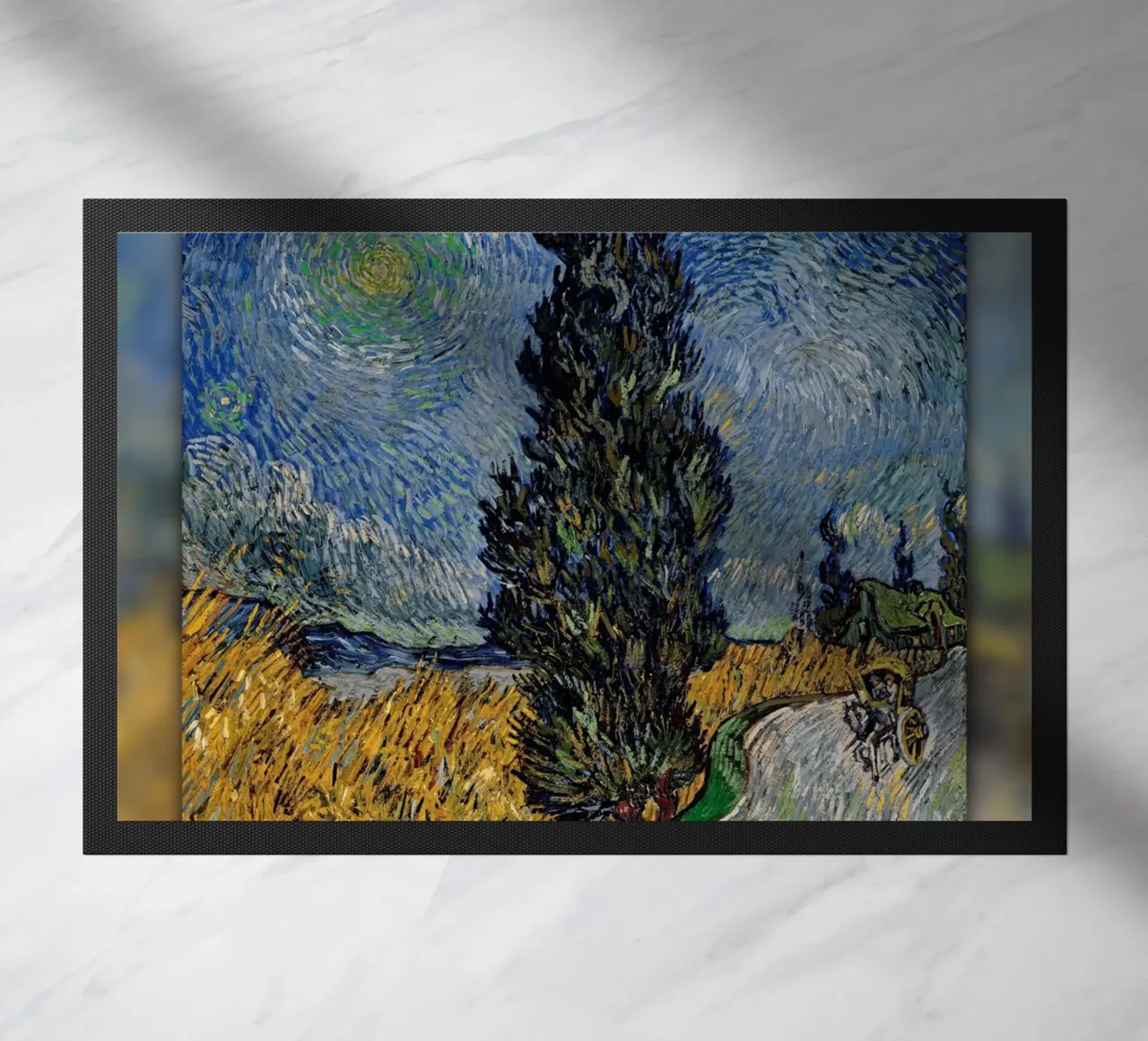 Van Gogh: Strada con cipresso e stella - Post-Impressionismo Ni zerbino da NorwesClub